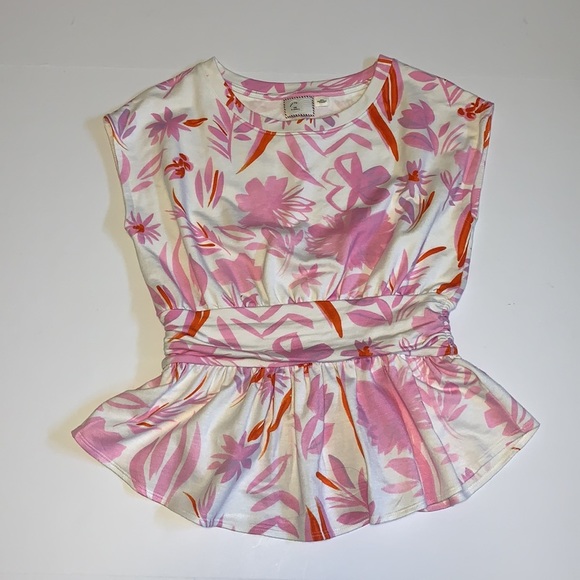 Anthropologie Postmark Pink and White Floral Peplum Top - Women’s Size XS - Picture 2 of 9